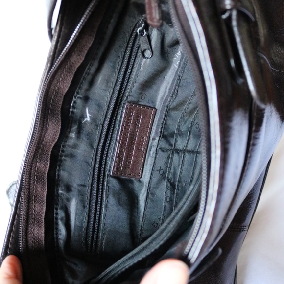 BACI Italian Purse Shoulder Bag Brown Italian Leather & Man Made Trim Fall - Picture 5 of 9